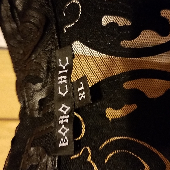 😍🍁👀NWT Boho Chic See Through Button Up Blouse - Picture 3 of 12